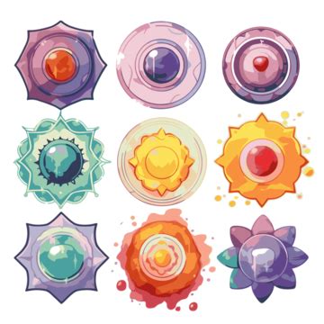 Chakra Clipart The Watercolor Set Of Chakra Icons Cartoon Vector