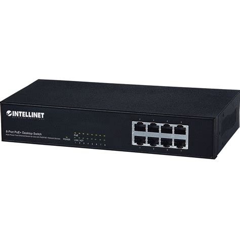 Intellinet 8 Port Fast Ethernet Poe Switch 560764 Bandh Photo