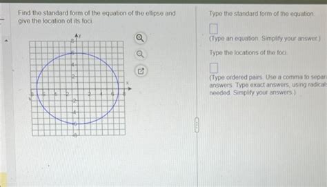 Solved Find the standard form of the equation of the ellipse | Chegg.com