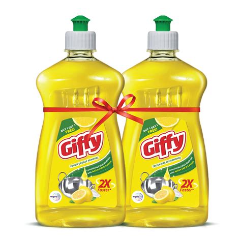 Giffy Green Lime Active Salt Concentrated Dish Wash Gel 500ml Pack