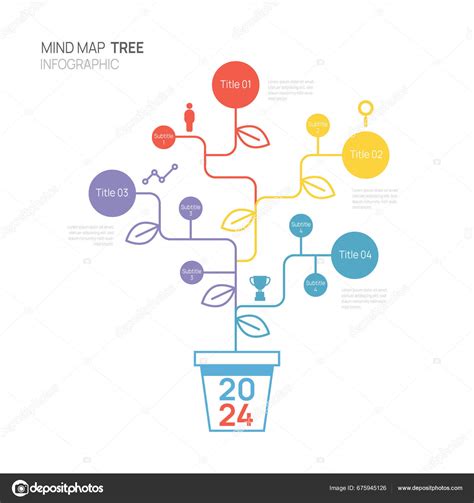 Infographic Tree Mind Map Diagram Template Business Connection Chart Table Stock Vector By