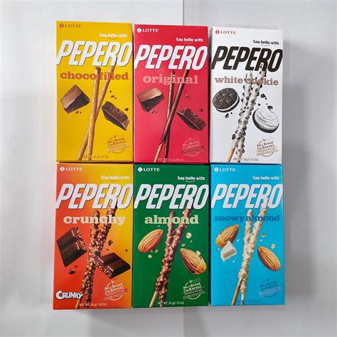 Lotte Pepero Biscuit Stick Chocolate Snack Korean All Variant Almond