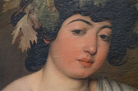 An Old Painting Of A Woman With Leaves On Her Head