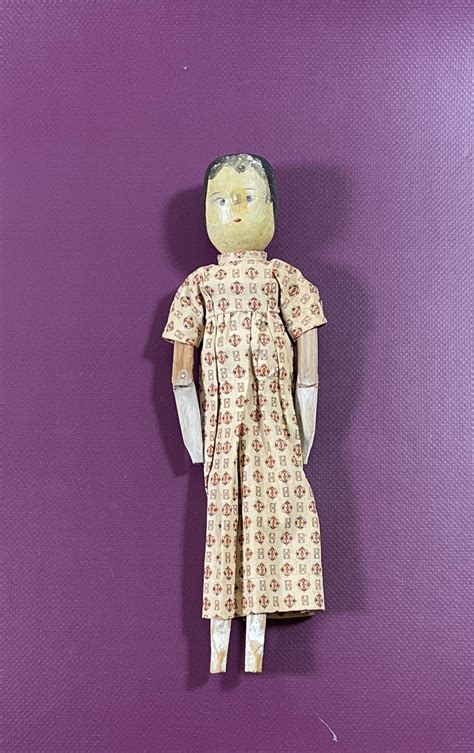 Antique Peg Jointed Wooden Grodnertal Type Doll