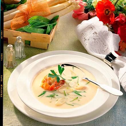 Spargelcremesuppe Mit Garnelen Rezept Lecker