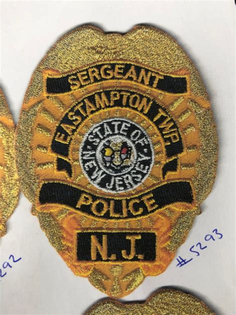 Eastampton Police Sergeant Gold Badge 5293