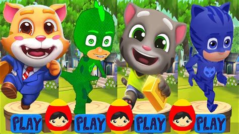 Tag With Ryan Pj Masks Gekko And Catboy Vs Runner Cat Vs Talking Tom