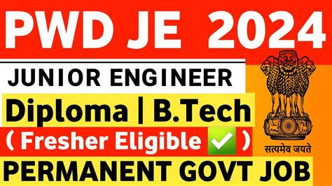 Pwd Je Recruitment Notification Pwd Je Vacancy Pwd