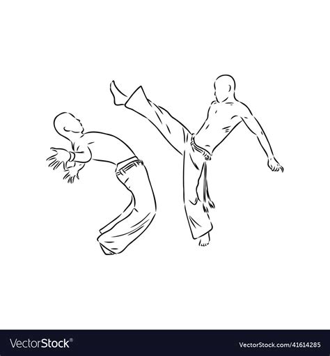 Capoeira icon silhouette dance and sport Vector Image