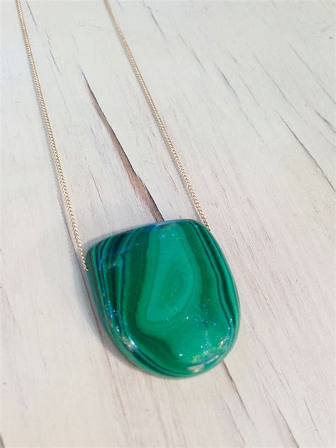 Malachite Necklace Malachite Jewelry Pendant Necklace Gemstone | Etsy