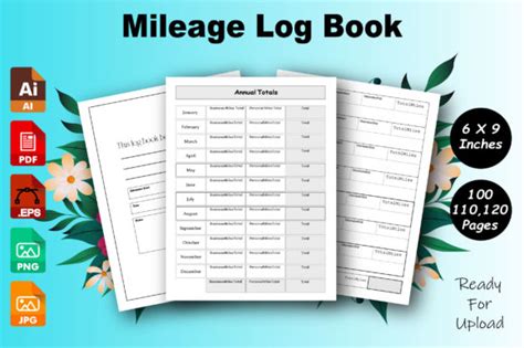 Mileage Log Book Kdp Interior Vehicle Graphic By Kdp Publisher