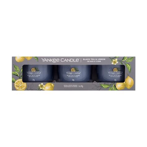 Yankee Candle Black Tea Lemon Σετ δώρου Αρωματικό κερί 3 x 37 g