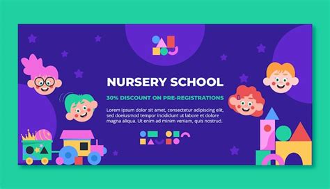 Free Vector Flat Nursery School Sale Banner Template