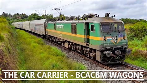 Car Carrier Train Wag9 Electric Locomotive With Bcacbm Wagons Youtube