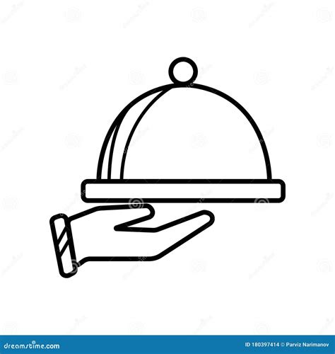 Cloche For Serving Food Of The Waiters Vector Illustration