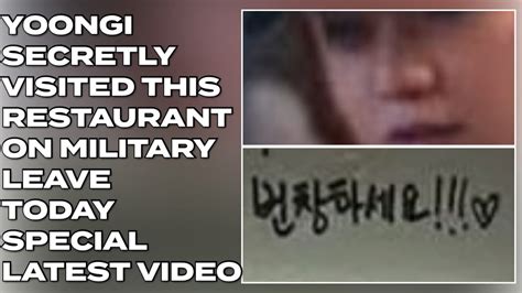 Yoongi Secretly Visited This Restaurant On Military Leave Today Latest