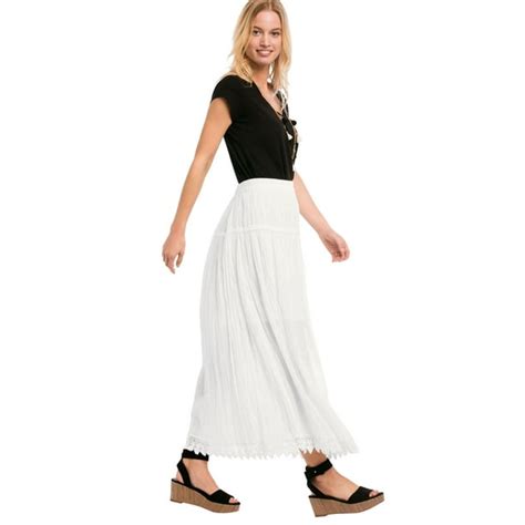 Ellos Ellos Womens Plus Size Lace Trim Long Skirt Skirt Walmart