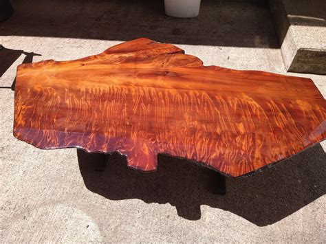 Live Edge Redwood Fiddleback Burl Coffee Table Etsy