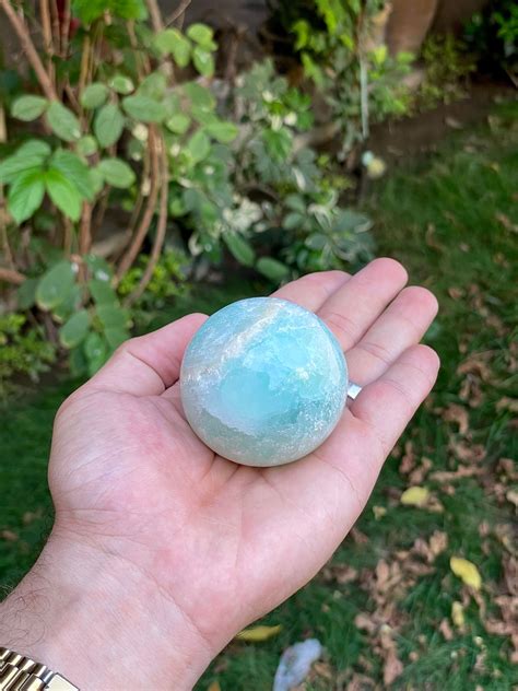 Rare Quality Caribbean Calcite Sphere Cute Real Crystal Etsy