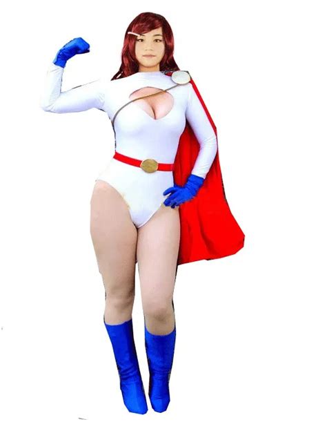 Free Shipping Halloween Cosplay Zentai Costume Power Girl Costume White