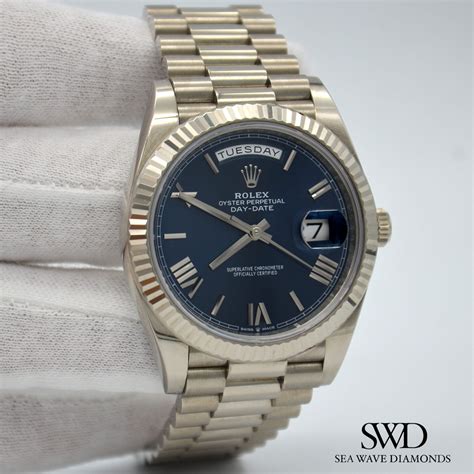 Rolex Day Date 40 Blue Roman Dial 228239 Swd Watches