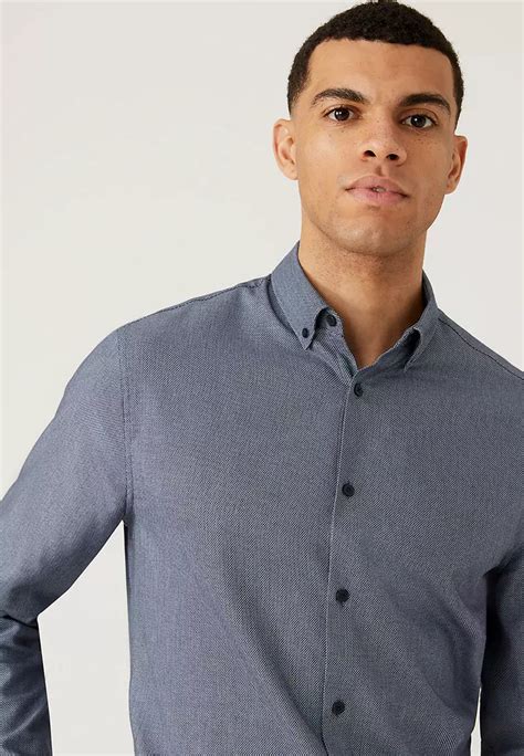 Jual Marks Spencer Regular Fit Stretch Textured Shirt Original