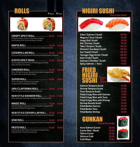 Menu At Kyoto Sushi Restaurant Sheikh Zayed City