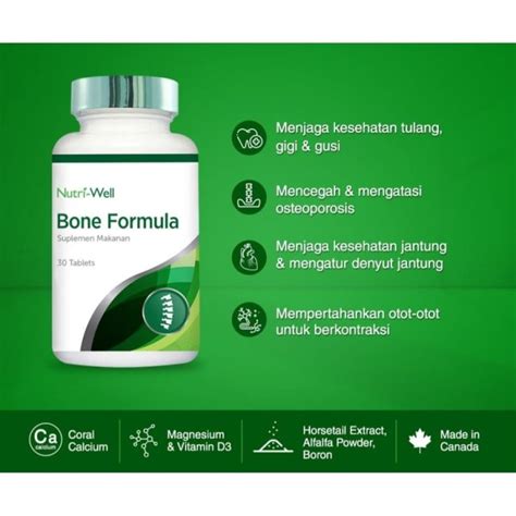 Nutriwell Bone Formula Coral Calcium Vitamin Tulang Tablet