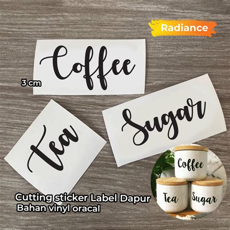 Jual Sticker Cutting Label Dapur Bumbu Toples Kitchen Sugar Tea Coffee