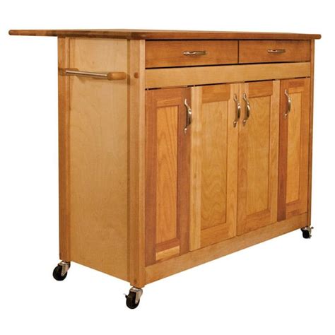 Catskill Craftsmen Natural Kitchen Cart With Butcher Block Top 53228