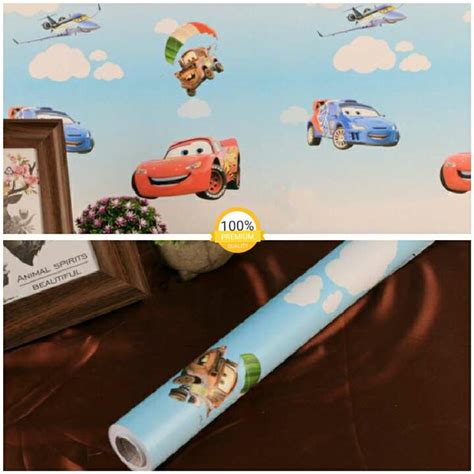 Jual Murah Wallpaper Sticker Dinding Kartun Anak Cars Mobil Awan Lucu