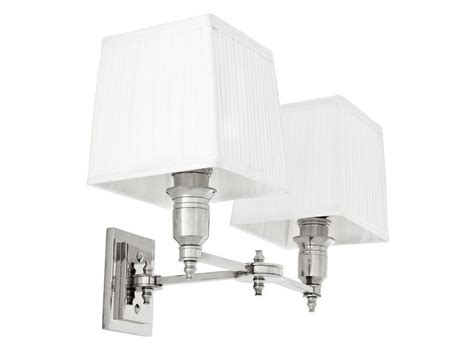 Eichholtz Wall Lamp Lexington Double Nickel White Wilhelmina Designs