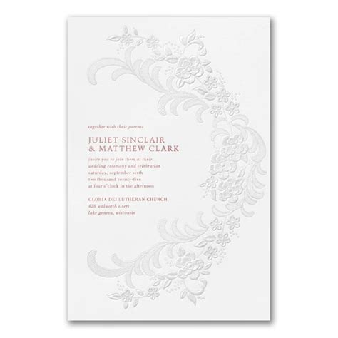 Floral Lace in White Wedding Invitation Sample | Wedding Invitations