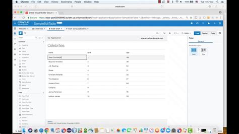 Editable Tables In Oracle Visual Builder Cloud Service Youtube