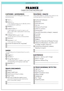 What To Pack For France Carry On Only Printable France Packing List