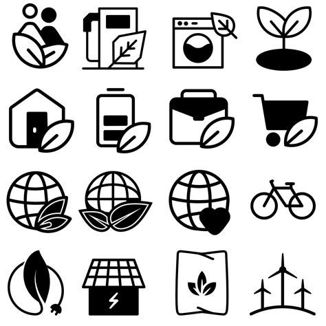 Ecology Icon Vector Set Green Energy Illustration Sign Collection Eco Symbol Alternative