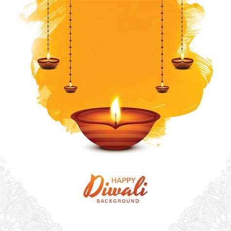 Indian Religious Festival Diwali Lamps Card Background 11714070 Vector