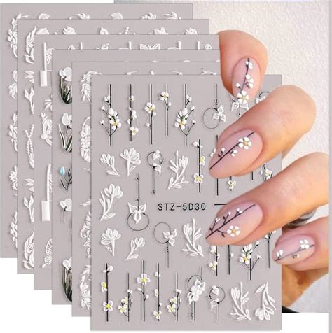 Nagelsticker Selbstklebend Blatt D Nail Art Sticker Blumen