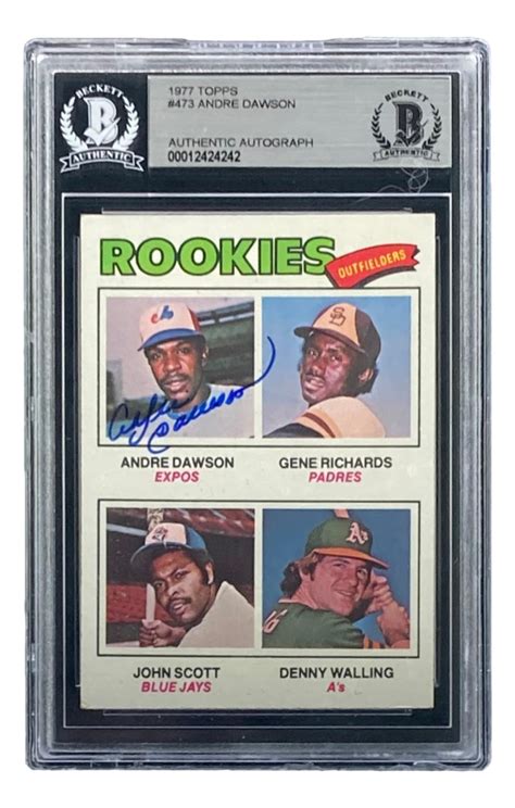 Andre Dawson Signed Topps Rookie Outfielders Andre Dawson