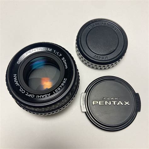 送料安 Kマウント Pentax M 50mm F1 7 純正前後cap ペンタックス Pentax オールドレンズ ペンタックス ｜売買