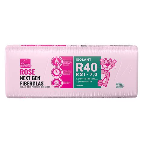 R-40 Pink Next Gen Fiberglas Insulation - 24" x 48" x 11" - Covers 48