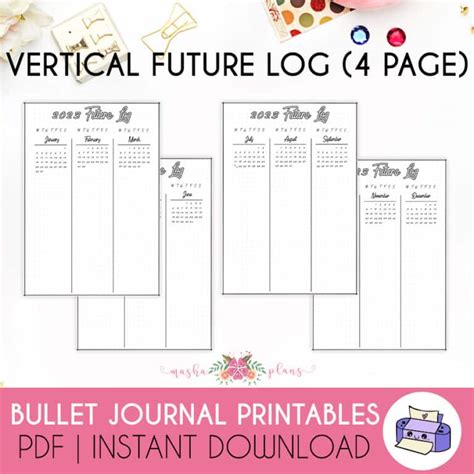 2023 Bullet Journal Future Log Bundle Masha Plans