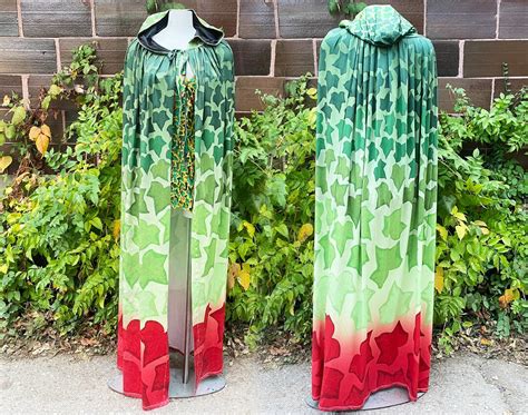 Poison Ivy Villain Super Hero Dc Comics Costume Cape Cloak Etsy