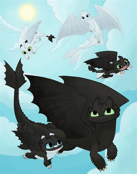 Httyd 3 Toothless And Light Fury Flying I hope toothless s babies will ...