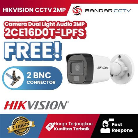 Jual Hikvision Ds Ce D T Lpfs Mp Dual Light Audio Camera Cctv