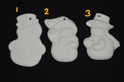 Snowman Holiday Ornaments For Christmas Ceramic Bisque Etsy New Zealand