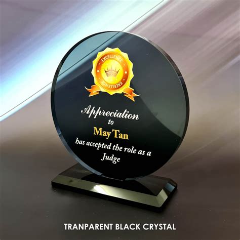 Black Crystal Award Trophies Plaques