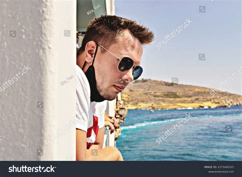 Attractive Guy Sunglasses Face Mask Less Stock Photo 2175045525 ...