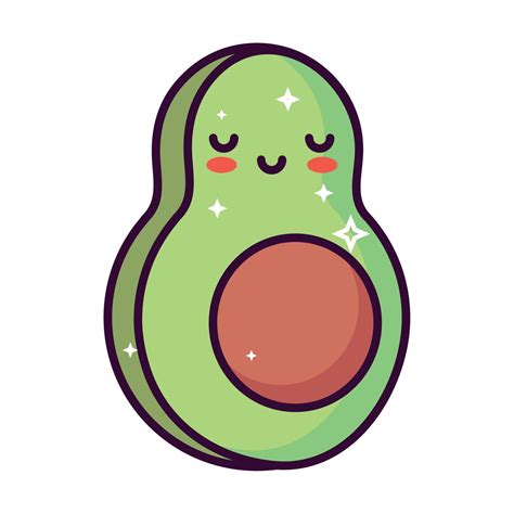 kawaii slice avocado 10818615 Vector Art at Vecteezy