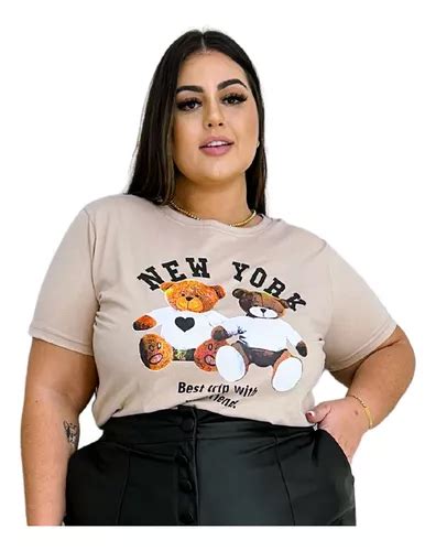 Blusa Feminina Plus Size T Shirt Algodão Varias Estampas Mercadolivre